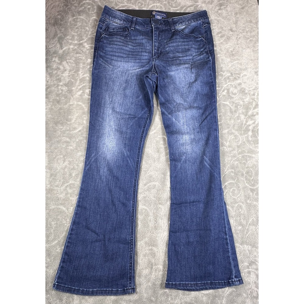 Democracy Ab solution Flare Jeans Womens 12P Medium Wash Blue Denim Boho Stretch